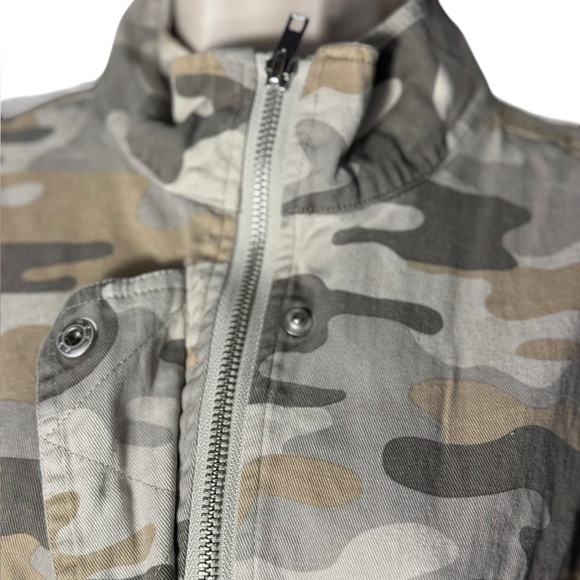 BKE BUCKLE WOMEN'S 100% COTTON DRAWSTRINGS CAMO FIELD JACKET COAT MILITARY TOP~L - Picture 7 of 14